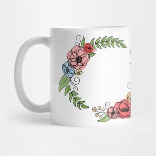 Floral Peony Loop Wreath Mug